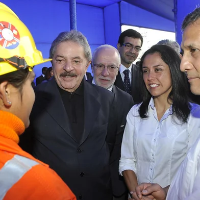 Lula, Nadine e Ollanta Humala em 2013<!-- NICAID(16018936) -->