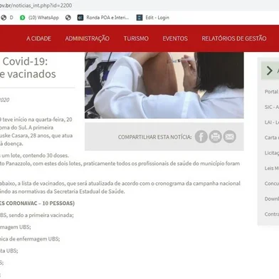 Nova Roma do Sul divulga lista com nome de quem foi vacinado contra covid-19 no site da prefeitura <!-- NICAID(14707816) -->