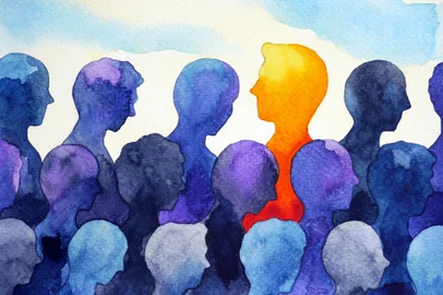 contrast different bright human watercolor painting dedexador: Benjavisa RuangvareeFonte: 177498525<!-- NICAID(15655013) -->