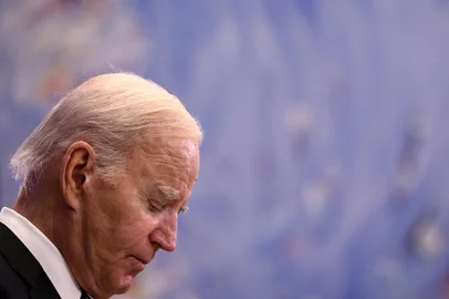 US President Joe Biden holds a press conference following a solidarity visit to Israel, on October 18, 2023, in Tel Aviv, amid the ongoing battles between Israel and the Palestinian group Hamas in the Gaza Strip. Thousands of people, both Israeli and Palestinians have died since October 7, 2023, after Palestinian Hamas militants based in the Gaza Strip, entered southern Israel in a surprise attack leading Israel to declare war on Hamas in Gaza on October 8. (Photo by Brendan SMIALOWSKI / AFP)Editoria: WARLocal: Tel AvivIndexador: BRENDAN SMIALOWSKISecao: armed conflictFonte: AFPFotógrafo: STF<!-- NICAID(15572086) -->