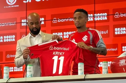 PORTO ALEGRE, 13-02-2026 - apresentação de Kayky, novo reforço do Inter<!-- NICAID(16225133) -->