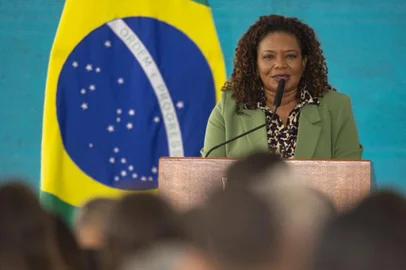 Brasília (DF), 05/04/2023 - A ministra da Cultura, Margareth Menezes, durante cerimônia de lançamento do Edital Prêmio Carolina Maria de Jesus de Literatura Produzida por Mulheres 2023. Foto: Marcelo Camargo/Agência Brasil<!-- NICAID(15399459) -->