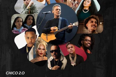Arte de divulgação do projeto Chico 2.0, álbum que reúne artistas da música urbana em releituras de canções de Chico Buarque.<!-- NICAID(16349423) -->