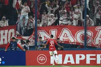 Internacional's Argentine defender #35 Brian Aguirre celebrates after scoring a goal during the Copa Libertadores group stage football match between Uruguay's Nacional and Brazil's Internacional at the Gran Parque Central stadium in Montevideo, on May 15, 2025. (Photo by DANTE FERNANDEZ / AFP)Editoria: SPOLocal: MontevideoIndexador: DANTE FERNANDEZSecao: soccerFonte: AFPFotógrafo: STR<!-- NICAID(16038520) -->