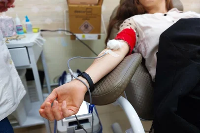 Doação de Sangre no Hemocentro de o Fundo<!-- NICAID(16059033) -->