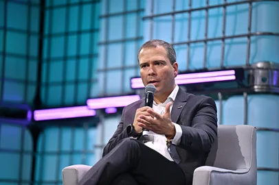 29 April 2025; Paulo Henrique Costa, PresidenteBanco de Brasília BRB, on Corporate Innovation Summit stage during day two of Web Summit Rio 2025 at Riocentro in Rio de Janeiro, Brazil. Photo by Sam Barnes/Web Summit via Sportsfile<!-- NICAID(16266948) -->