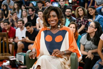 Participação de Gloria Maria no programa "Altas Horas", transmitido em maio de 2018.<!-- NICAID(15338470) -->