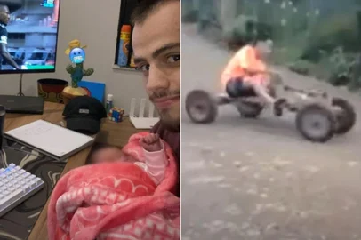 Nasceu no último sábado, em Gaspar, no Vale do Itajaí, em Santa Catarina, a primeira filha de Marcos Martinelli, conhecido nacionalmente como o “Marco Véio” do meme do carrinho de rolimã. Aos 23 anos, Marcos celebrou nas redes sociais a chegada de Heloísa, sua primeira filha com a companheira.<!-- NICAID(16091806) -->