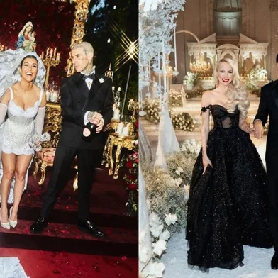 Seis noivas famosas que usaram vestidos fora do tradicional no dia do casamento<!-- NICAID(15430847) -->