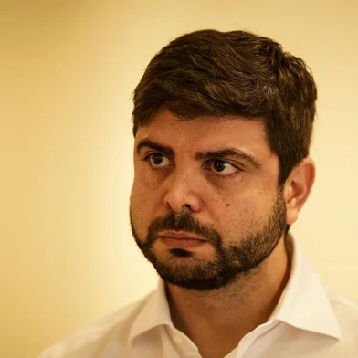 Porto Alegre, RS, Brasil, 09-09-2024: Entrevista com o candidato à prefeitura de Porto Alegre Felipe Camozzato (Novo) no comitê de campanha. Foto: Mateus Bruxel / Agência RBSIndexador: MATEUS BRUXEL<!-- NICAID(15861645) -->