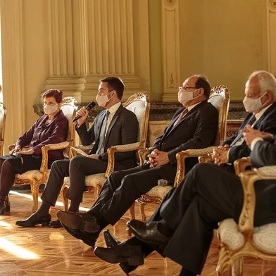 PORTO ALEGRE, RS, BRASIL, 17.05.2021 - Abertura do Centenário do Palácio PiratiniPORTO ALEGRE, RS, BRASIL, 17.05.2021 - Abertura do Centenário do Palácio Piratini. Fotos: Gustavo Mansur/ Palácio Piratini