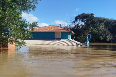 Enchente do Rio Jacuí em Vale Verde