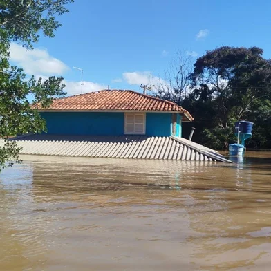 Enchente do Rio Jacuí em Vale Verde