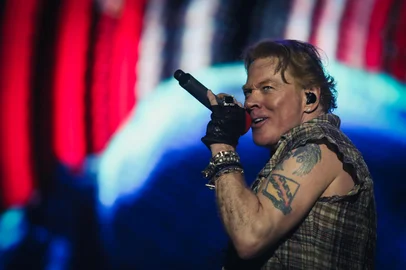 Fotos da turnê do Guns 'N' Roses no Brasil. Na foto, Axl Rose.<!-- NICAID(15215482) -->