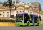 Marcopolo leva para evento nacional em Brasília ônibus elétrico e micro-ônibus a gás 