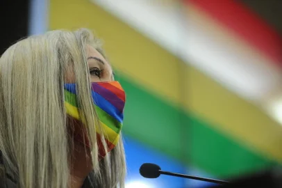 CAXIAS DO SUL, RS, BRASIL (14/09/2021)Sessão da Câmara empossa Cleo Araujo como primeira vereadora trans da história de Caxias do Sul<!-- NICAID(14888876) -->