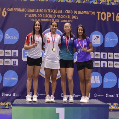 Sâmia Lima, Juliana Viana, Ana Júlia Ywata e Jackeline Luz, badminton