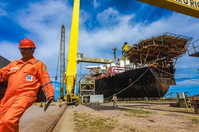 Rio Grande, RS, Brasil, 15/02/2024 - Estaleiro Ecovix em Rio Grande - Foto: Charles Guerra/Especial<!-- NICAID(15685323) -->