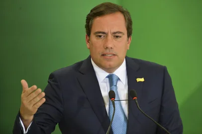 O presidente da Caixa, Pedro GuimarÃ£es, durante cerimÃ´nia de posse aos presidentes dos bancos pÃºblicos.Foto Marcelo Camargo/AgÃªncia Brasil<!-- NICAID(13904834) -->