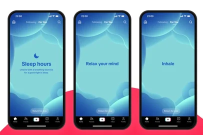 O TikTok anunciou nesta quinta-feira (15) o novo recurso com exercícios de meditação guiada. A proposta é melhorar a qualidade de sono dos usuários e encerrar a rolagem infinita da tela durante a noite.<!-- NICAID(16039249) -->