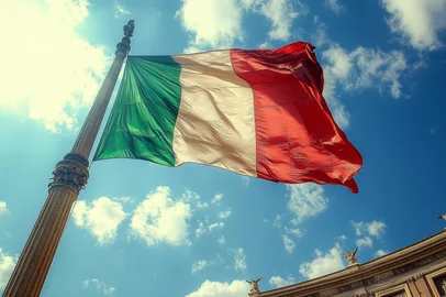 PORTO ALEGRE, RS, BRASIL, 07-10-2025: Bandeira italiana. - FOTO: Ilja/stock.adobe.com Fonte: 977068771<!-- NICAID(16141186) -->