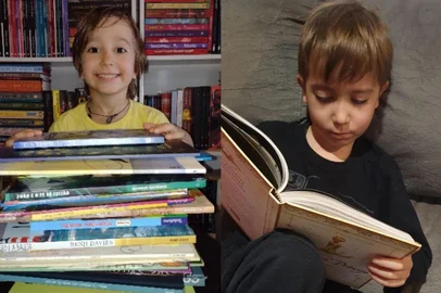 Reprodução @nicolandialivros / Instagram / Daniela Lotero Em frente a estantes cheias de livros e segurando o exemplar da vez em mãos, Nicolas Lotero, 7 anos, começa a resenha literária para a câmera. Depois de gravado, o vídeo é postado no perfil Nicolandia Livros, no instagram, que já conta com mais de 107 mil seguidores.<!-- NICAID(16388862) -->