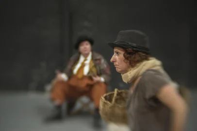 Ensaio da peça Esperando Godot, dirigida por Luciano Alabarse.<!-- NICAID(15374676) -->