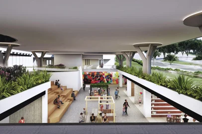 *A PEDIDO DE JOCIMAR FARINA* Colégio Farroupilha inicia obras que irá criar túnel na rua Rua Carlos Huber, no bairro Três Figueiras - Foto: ZBL+Arquitetura/Reprodução<!-- NICAID(15319752) -->