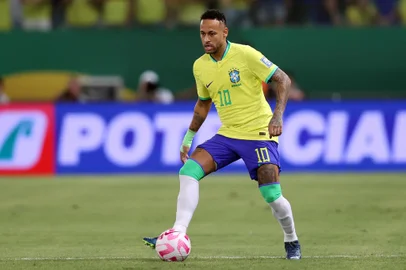 Neymar. Brasil x Venezuela em Cuiabá pelasEliminatórias 2026.Foto:Vitor Silva/CBFIndexador: Vitor Silva<!-- NICAID(15568111) -->