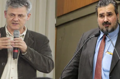 Presidente da CUT Rio Grande do Sul, Amarildo Cenci e o Presidente da Força Sindical-RS, Claudio Janta<!-- NICAID(15261018) -->