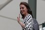 (FILES) This file photo taken on July 3, 2017 shows Britain's Catherine, Duchess of Cambridge, waving as she arrives at The All England Lawn Tennis Club in Wimbledon, southwest London, on the first day of the 2017 Wimbledon Championships.Prince William and his wife Kate are expecting their third child, Kensington Palace announced on September 4, 2017, adding that Queen Elizabeth II was "delighted". / AFP PHOTO / Daniel LEAL-OLIVASEditoria: HUMLocal: LondonIndexador: DANIEL LEAL-OLIVASSecao: imperial and royal mattersFonte: AFPFotógrafo: STR<!-- NICAID(13130095) -->