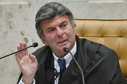 Ministro Luiz Fux fala durante a sessão de despedida na presidência do STF. - Foto: Carlos Moura/SCO/STF/DivulgaçãoIndexador: CARLOS ALVES MOURA<!-- NICAID(15547498) -->