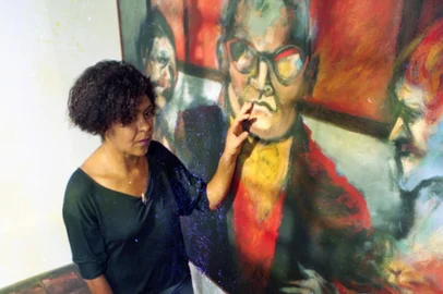 --CRÉDITO FOTÓGRAFO: Paulo Franken, Agência RBS, 17/11/1993.-Pintora e desenhista Maria Lídia Magliani.Maria Lídia dos Santos Magliani, artista plástica gaúcha.-#ENVELOPE: 132990-CRÉDITO FOTÓGRAFO: Paulo Franken, Agência RBS, 17/11/1993.-<!-- NICAID(14813926) -->