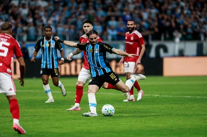 PORTO ALEGRE, RS, BRASIL, 03-09-2026: Grêmio vs Internacional, clássico GreNal nº454, pelo jogo de volta das Quartas-de-Final da Copa do Brasil 2026. O jogo ocorre na Arena, em Porto Alegre. Foto: Duda Fortes/Grupo RBS<!-- NICAID(16359211) -->