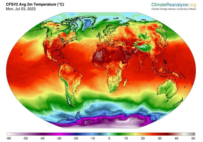Climate Reanalyzer / Divulgação Climate Reanalyzer / Divulgação