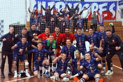 Time dos Filtradores, de Bom Princípio, no Gauchão de futsal 2025.