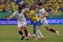 Venezuela's midfielder Tomas Rincon (L) and Brazil's forward Neymar fight for the ball during the 2026 FIFA World Cup South American qualification football match between Brazil and Venezuela at the Arena Pantanal stadium in Cuiaba, Mato Grosso State, Brazil, on October 12, 2023. (Photo by NELSON ALMEIDA / AFP)Editoria: SPOLocal: CuiabáIndexador: NELSON ALMEIDASecao: soccerFonte: AFPFotógrafo: STF<!-- NICAID(15568123) -->