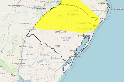 24/03/25: Instituto Nacional de Meteorologia emite alerta para perigo potencial de tempestade na metade norte do RS