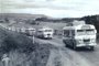 ônibus da Unesul na viagem à praia pela Estrada Velhadécada de 1960 ou início dos anos 70, antes da inauguração da freeway, em 1973<!-- NICAID(15559264) -->