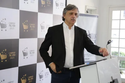 Presidente da Agas, Antônio Cesar Longo, na cerimônia de divulgação dos homenageados do Carrinho Agas 2023.<!-- NICAID(15604190) -->