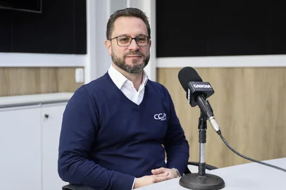 CAXIAS DO SUL, RS, BRASIL. 24-09-2025. Guilherme Picolli, sócio da CCA Express, entrevistado do Caixa Forte.<!-- NICAID(16131535) -->