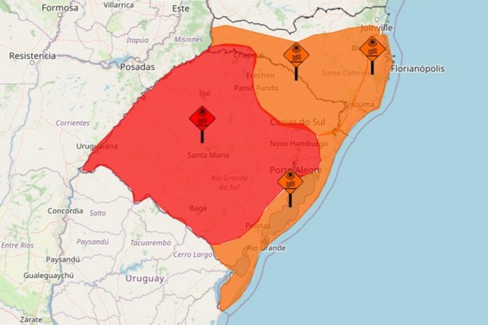 Instituto Nacional de Meteorologia (Inmet) / Reprodução Instituto Nacional de Meteorologia (Inmet) / Reprodução