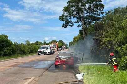 Um Peugeot 206 pegou fogo na manhã desta terça-feira (31) na BR-290, em Eldorado do Sul. Conforme a Polícia Rodoviária Federal (PRF), o incidente ocorreu no km 130, próximo do acesso à RS-401, por volta das 9h30min.<!-- NICAID(15945008) -->