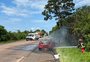 Carro pega fogo na BR-290, em Eldorado do Sul