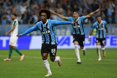 PORTO ALEGRE, RS, BRASIL, 25-11-2025: Grêmio vs Palmeiras, pelo Campeonato Brasileiro Série A 2025, na Arena. Foto: Jeff Botega/Agência RBSIndexador: jeff botega<!-- NICAID(16174544) -->