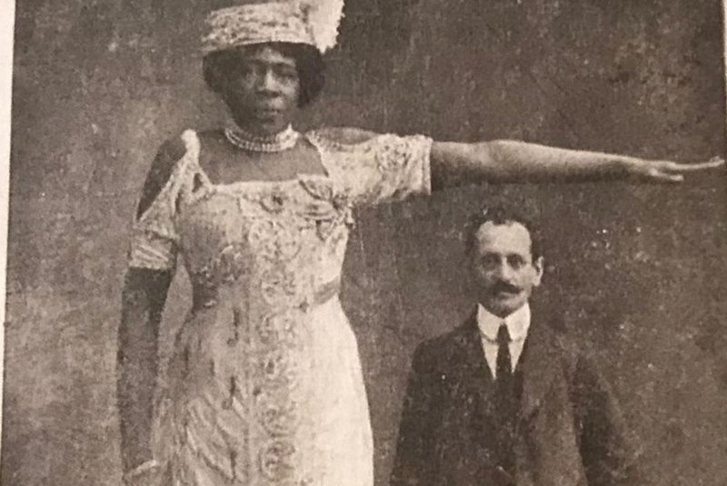 Abomah, a gigante africana, se apresentou em 1909 no Rio Grande do Sul.<!-- NICAID(15010773) -->