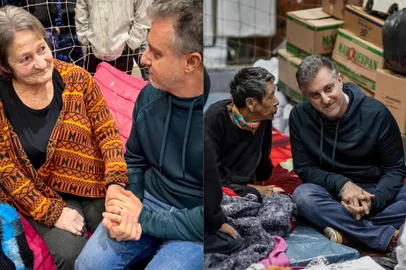 Luciano Huck visita abrigos em Canoas<!-- NICAID(15763599) -->