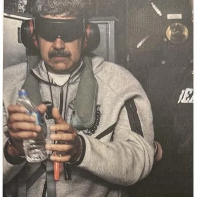 Presidente Venezuelano, Nicolas Maduro em poder do Exército Americano - Foto/reprodução  <!-- NICAID(16197358) -->
