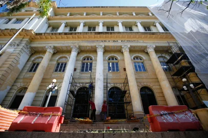 Porto Alegre, RS, Brasil - Obras de restauração do prédio da Secretaria da Fazenda, Sefaz. Fotos Jonathan Heckler/Agencia RBS<!-- NICAID(15702915) -->