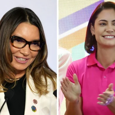 Montagem de fotos de Janja da Silva e Michelle Bolsonaro<!-- NICAID(16092191) -->